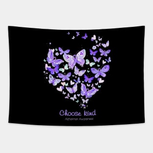 Choose Kind Alzheimer Awareness Butterflys Heart Gift Tapestry