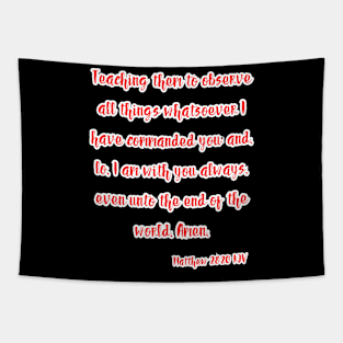 Matthew 28:20 KJV Bible Scripture Verse Quote Tapestry