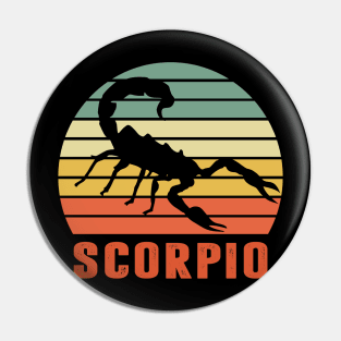 Retro Scorpio Zodiac Sign Pin