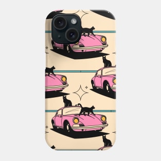 Cool Car Black Cat Pattern in beige Phone Case