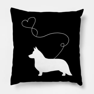 dog cute welsh corgi heart Pillow