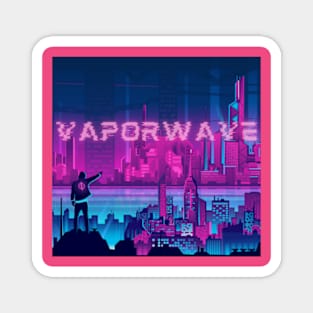 Vaporwave Futuristic Metropolis Magnet