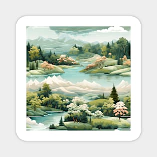 Fantasy Landscapes Lake Pattern 1 Magnet