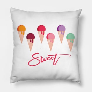 Rainbow ice cream cones Sweet summer Pillow