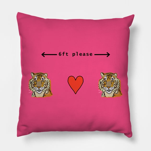 Big Cats Say Keep Your Distance Please in the Year of the Tiger Pillow by ellenhenryart