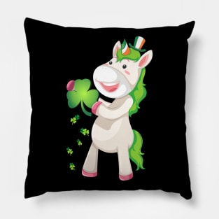 St Patricks Day Girls Dabbing Unicorn Leprechaun Lepricorn Pillow