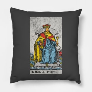 King of cups tarot card (distressed) Pillow