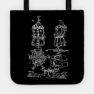 Bust Form Vintage Patent Hand Drawing Tote