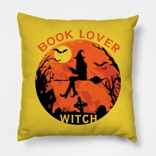 Book Lover Witch Pillow