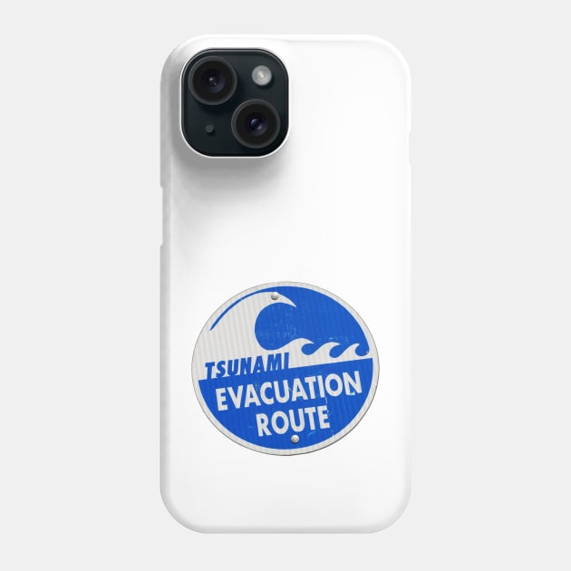 road sign tsunami (round, bolts) Phone Case by mystudiocreate