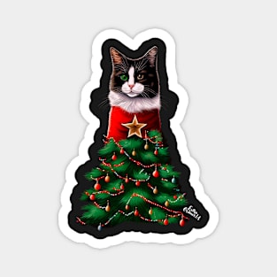 Meowy Christmas Magnet