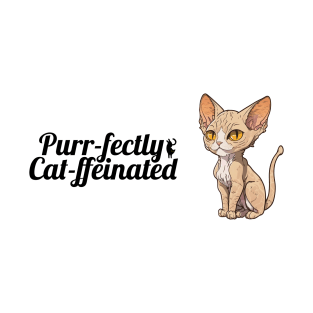 Devon Rex Cat Purr-fectly Cat-ffeinated T-Shirt