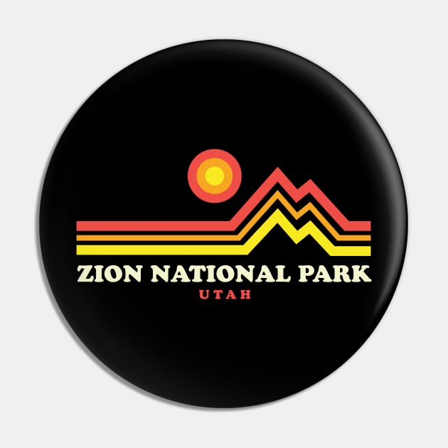 Zion National Park Hikes Retro Mountain Zion Park Utah Pin by PodDesignShop