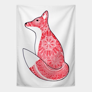 Red Fox Mandala Tapestry