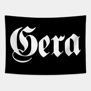 Gera written with gothic font Tapestry