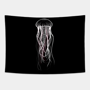 Jellyfish with red threads - Jellyfish motif Tapestry