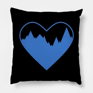 Mountain Heart (Blue) Pillow