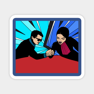 Funny Colorful Arm Wrestling Magnet