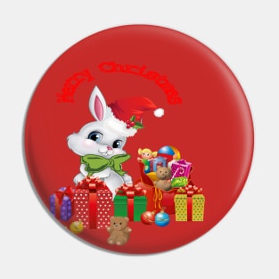 MERRY CHRISTMAS BUNNY Pin