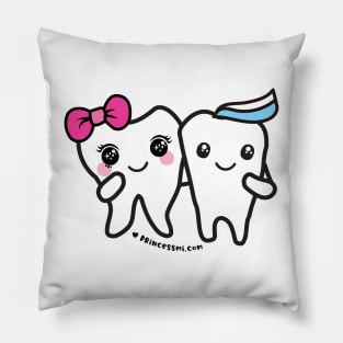 cute teeth cartoon Pillow