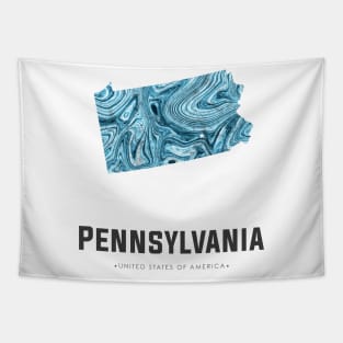 Pennsylvania state map abstract blue Tapestry