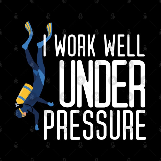 "I work well under pressure" funny diving text by in leggings