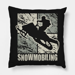 Snowmobiling Stunt Art Pillow