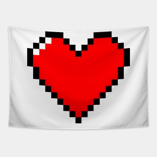 Pixelated gamer retro heart Tapestry