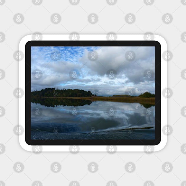 Lagoon reflections in a cloudy day Magnet by FollowHedgehog