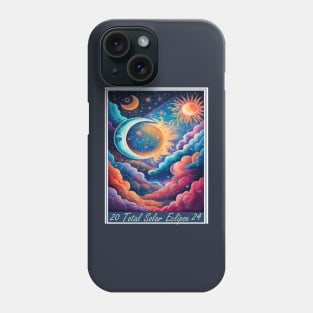 Solar Total Eclipse 2024 Starry Graphic Design Phone Case