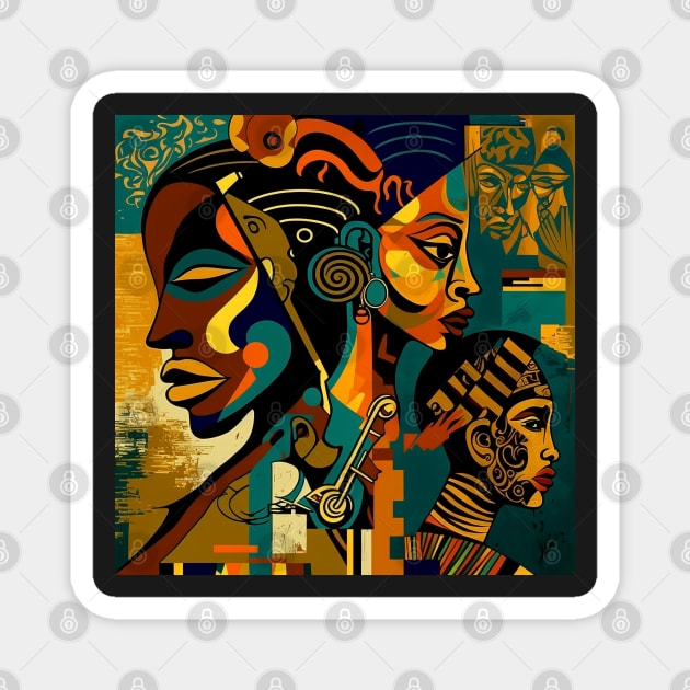 African Print Design Magnet by Buff Geeks Art