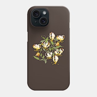 Gloriosa - white on brown Phone Case