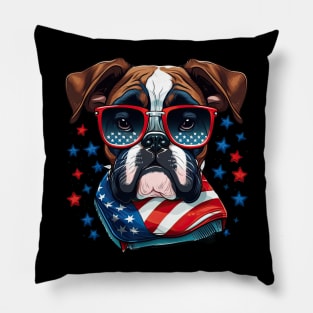 Boxer 4th of July Pillow