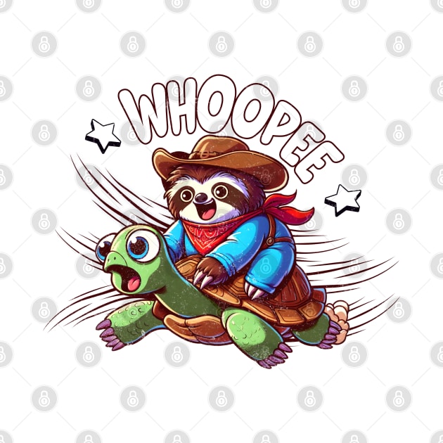 Funny Sloth Riding Turtle by alcoshirts