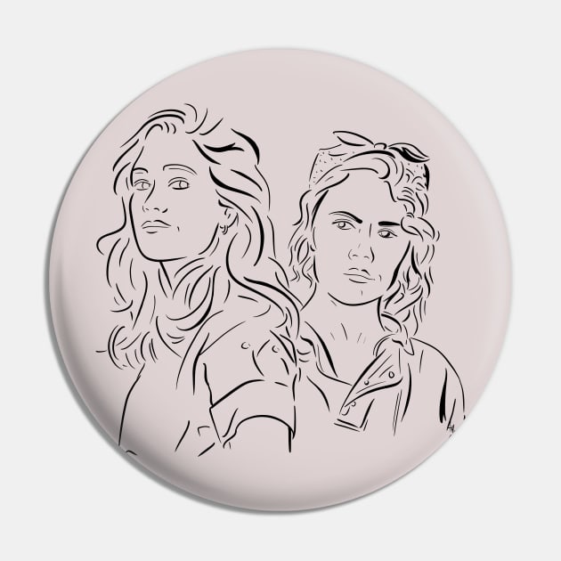 Dani and Jamie - Black Line Pin by SleepyInPsych