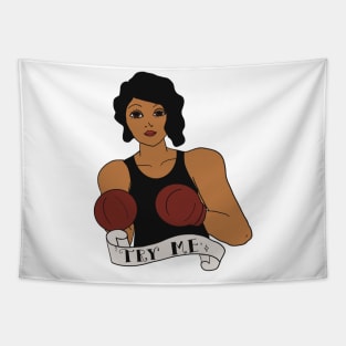 Try Me! Black Hair Tapestry