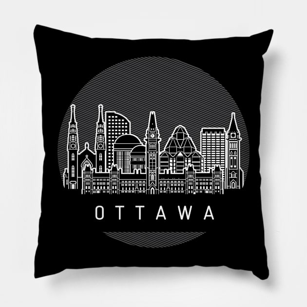 Ottawa Canada Skyline Pillow by travel2xplanet