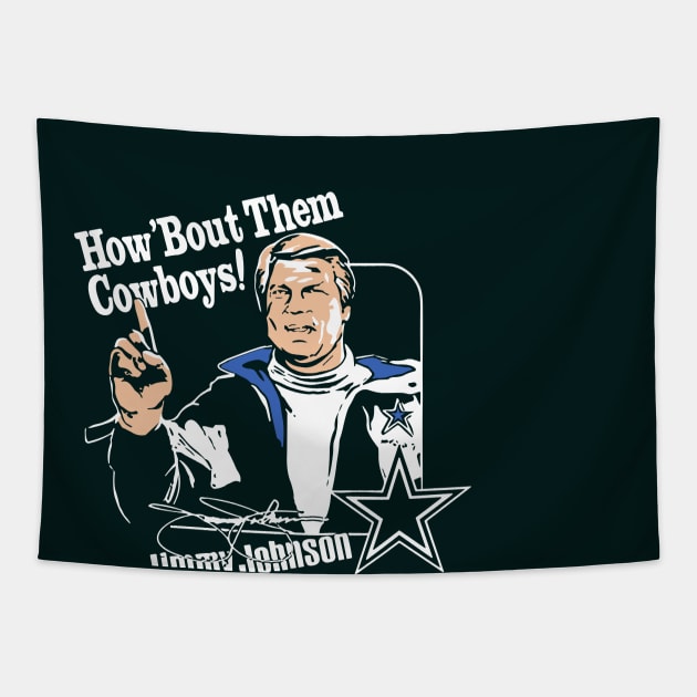 Jimmy Johnson Ring Of Honor How ‘Bout Them Cowboys Tapestry by vintage-corner