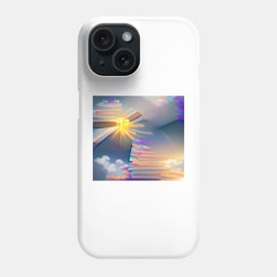 Glitched Sun Rays Phone Case