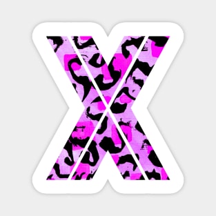 Letter X Watercolour Leopard Print Alphabet Magnet