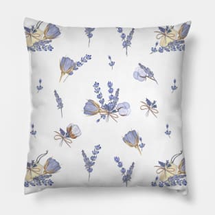 Lavender and blue roses pattern Pillow