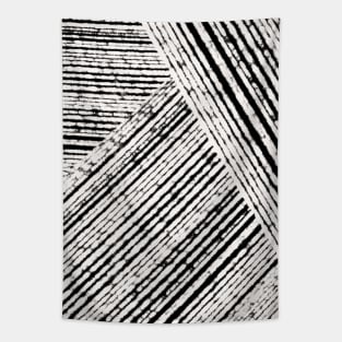 Abstract Earthy Black and White Boho Tapestry