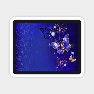 Blue Background with Sapphire Butterfly Magnet