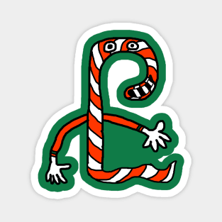 Christmas Candy Cane Worm Magnet