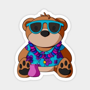 Hawaiian Vacation Boy Teddy Bear Magnet