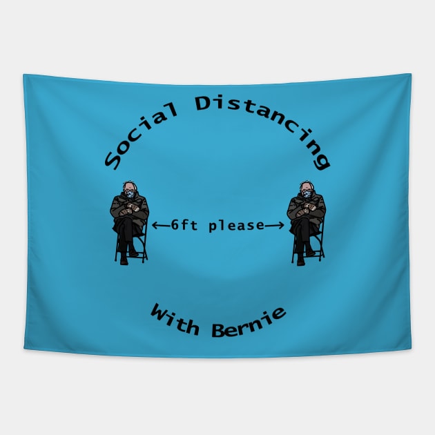 Social Distancing with Bernie Sanders Mittens Tapestry by ellenhenryart