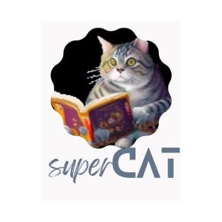 Super Cat Reads the Book: A Feline Adventure in Literacy T-Shirt