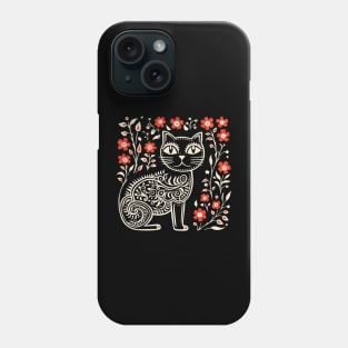 Lino Cut Cat Phone Case