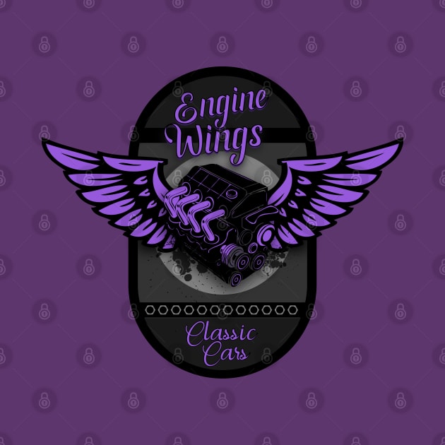 Engine Wings Purple Dream by CTShirts