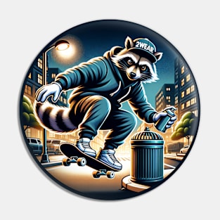 Spray Skater Raccon Pin